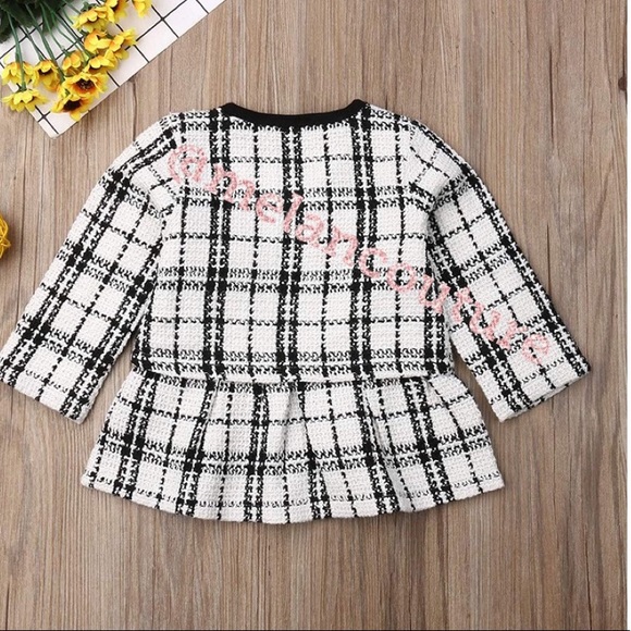 Toddler Girl Plaid Coat & Dress Matching Outfits - Picture 5 of 9